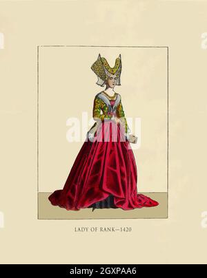 Dame von Rang 1420 Stockfoto