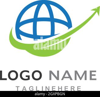 Vorlage für Logo-Vektorgrafiken für Globe-Ilustration Stock Vektor