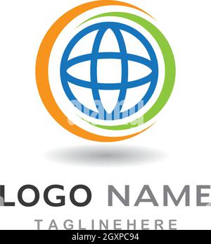 Vorlage für Logo-Vektorgrafiken für Globe-Ilustration Stock Vektor