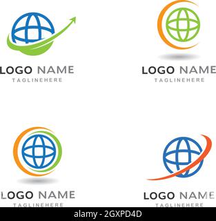 Vorlage für Logo-Vektorgrafiken für Globe-Ilustration Stock Vektor