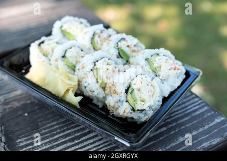 california rollt Maki Sushi japanisches Essen Stockfoto