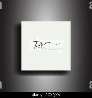 RR Signature Stil Monogramm. Kalligraphische Schriftzug Symbol und Handschrift Vektor Art Design Stock Vektor