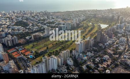 Luftaufnahme des Golfplatzes San Isidro in Lima, Peru Stockfoto