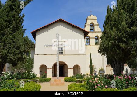 Die historische Mission San Juan Bautista aus dem Jahr 1797, San Juan Bautista CA Stockfoto
