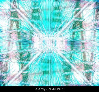 Eine abstrakte psychedelischen burst Hintergrundbild. Stockfoto