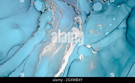 Abstrakter Blauer Ozean. Abstrakter Grüner Marmor Stockfoto