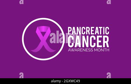 World Pankreas Cancer Awareness Month Banner Design auf weißem Hintergrund. Vektorvorlage Stock Vektor