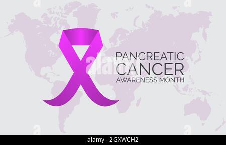 World Pankreas Cancer Awareness Month Banner Design auf weißem Hintergrund. Vektorvorlage Stock Vektor