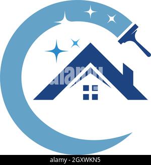 Vektorvorlage für das Hausreiniger-Logo Stock Vektor