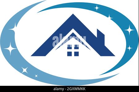 Vektorvorlage für das Hausreiniger-Logo Stock Vektor