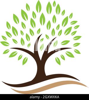 Baum Symbol logo template Vector Illustration Stock Vektor