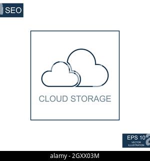 Abstrakte Business-Symbole, SEO Cloud-Speicher - Vektor-Illustration Stockfoto