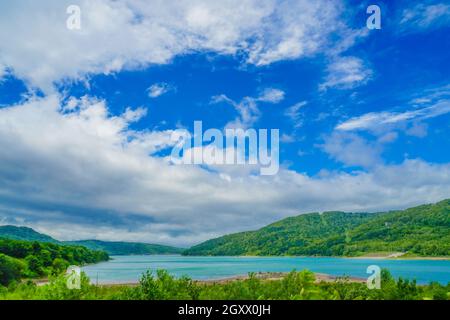 Chubetsu Lake Damm (Hokkaido Kamikawa-gun). Aufnahmeort: Hokkaido Stockfoto