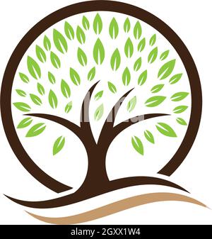 Baum Symbol logo template Vector Illustration Stock Vektor