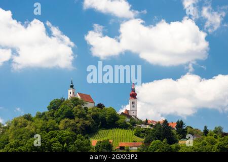 Stadt Straden und Weinberge in der Steiermark, Österreich Stockfoto