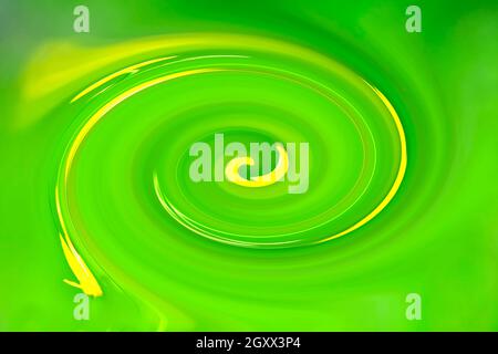 Bunte Spirale in grün und gelb Stockfoto
