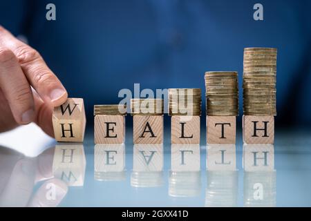 Wachstum Des Geschäftsvermögens Und Konzept Der Krankenversicherung Stockfoto