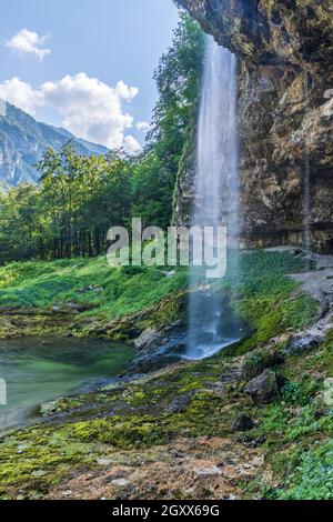 Goriuda Wasserfall (Fontanon di Goriuda), Provinz Udine, Italien Stockfoto