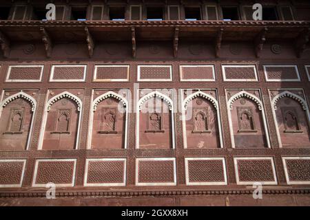 Heritage Site Agra Fort (oder Red Fort) in Indien Stockfoto