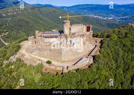 Mittelalterliche Burg Montsoriu. Im Naturpark Montseny Katalonien Spanien Stockfoto