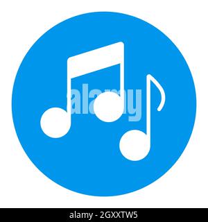 Musiknoten, Lieder, Melodien oder flaches Vektor-weißes Glyphensymbol. Graph-Symbol für Musik und Sound Website und Apps Design, Logo, App, UI Stockfoto