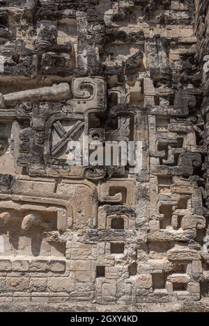 Die Ruinen der antiken Stadt hormiguero, Campeche, Mexiko Stockfoto