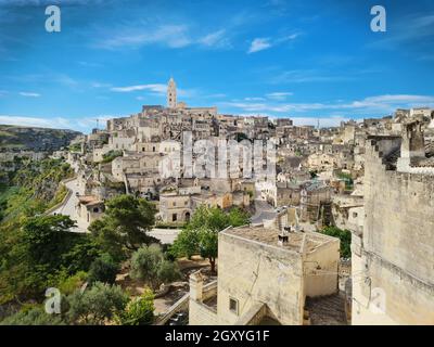 Alte Stadt Mdera, Höhlenstadt, Basilikata, Italien Stockfoto