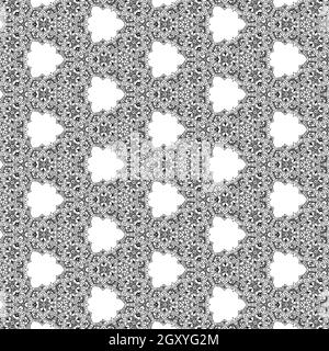 Schöne und elegante monochromatische und graue symmetrische Mandala Designs auf Durchgehende Tapete Stockfoto