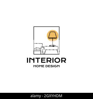 Startseite Interior Zimmer, Möbel Galerie Logo Design Vektor Stock Vektor