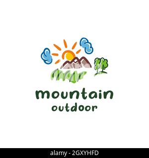 Reisen, Urlaub Logo Design. Vorlage Logo der Insel. Reisen Sie um die Insel Vektorgrafik Stock Vektor