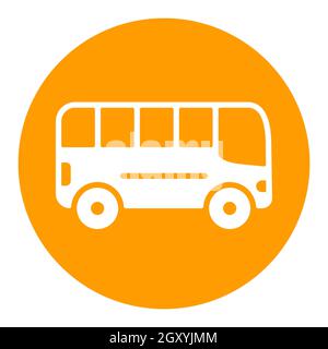 City Bus Flat Vector White Glyph Icon. Graph-Symbol für Reise- und Tourismus-Website und Apps Design, Logo, App, UI Stockfoto