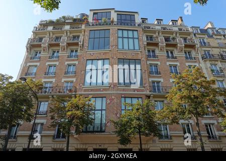 Paris, Art Deco Architektur, Rue Froidevaux 21-23, Atelierhaus von Georges Grimbert, 1929 // Paris, Art Deco Architecture, Rue Froidevaux 21-23, Ateli Stockfoto