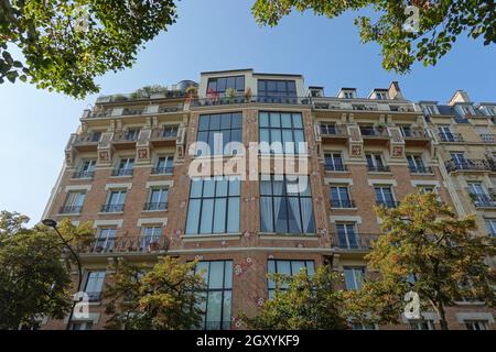 Paris, Art Deco Architektur, Rue Froidevaux 21-23, Atelierhaus von Georges Grimbert, 1929 // Paris, Art Deco Architecture, Rue Froidevaux 21-23, Ateli Stockfoto