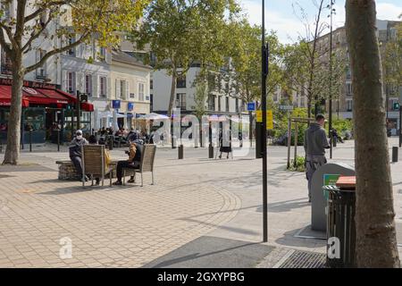 Boulogne-Billancourt, Place Jules Guesde Stockfoto