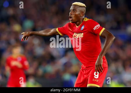 Victor Osimhen von Neapel - Leicester City / SSC Napoli, UEFA Europa League Group C, King Power Stadium, Leicester, Großbritannien - 16. September 2021 Stockfoto