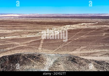 Geoglyphen und Linien von Nazca in Peru Stockfoto