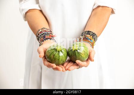 Die Früchte des Gemüsegartens: Der kleine Kürbis Stockfoto