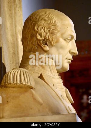 Statue des Admiral Lord Collingwood in der Kathedrale von Newcastle Stockfoto