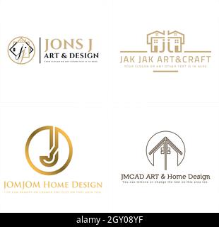 Set von Home Design Art Logo Stock Vektor