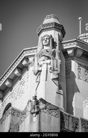 Cincinnati Times-Star Building - Art Déco-Statue - Ohio Stockfoto