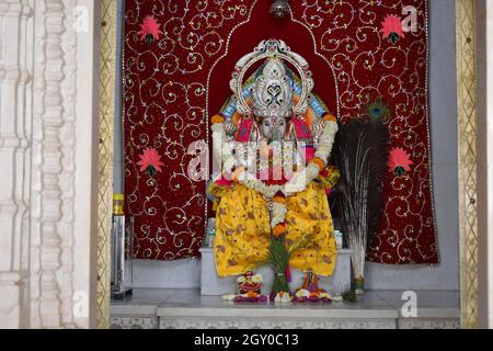 Der hinduistische Gott Ganesh im Shree Aayi Mata Tempel, Kondhwa Khurd, Pune, Maharashtra Stockfoto