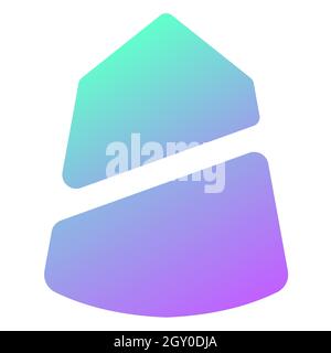 Apricot Finance Logo Icon Defi Protokoll auf der Solana Blockchain isoliert auf weiß. Vektorgrafik. Stock Vektor