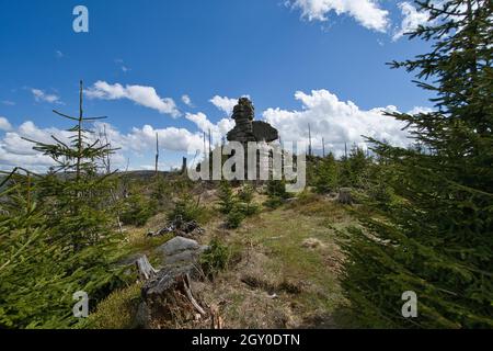 Interessante Felsformationen im Nationalpark Bayerischer Wald am Dreisessel Stockfoto