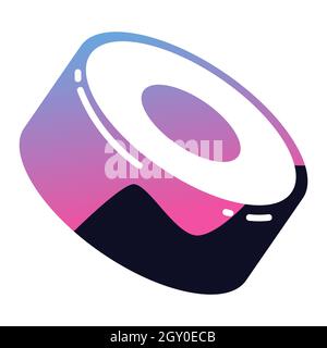 SushiSwap SUSHI Token Symbol Kryptowährung Logo, Münzsymbol auf weißem Hintergrund isoliert. Vektorgrafik. Stock Vektor