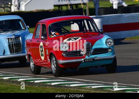 Neel Jani, Gavin Watson, Alfa Romeo Giulietta Ti, St. Mary’s Trophy Race, Teile 1 und 2, Limousinen, die zwischen 1950 und 1959 auf die Strecke fuhren, gut Stockfoto