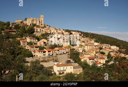 EUS, ein Dorf im Departement Pyrénées-Orientales in Südfrankreich Stockfoto