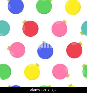 Niedliche Cartoon Art Weihnachtskugeln nahtlose Muster Stock Vektor