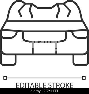 Lineares Symbol für Schäden am Fahrzeugdach Stock Vektor