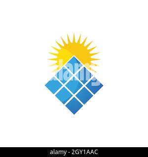 Vorlage zur Abbildung des Vektorsymbols für Solarenergie Stockfoto
