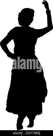Silhouette einer tanzenden indischen Frau. Indische Kultur und Religion. Symbol für die Abbildung Stock Vektor
